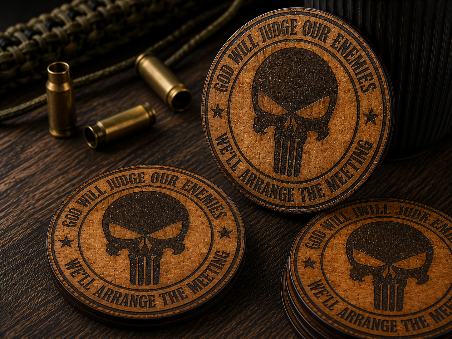 Tactical Coaster Set: God Will Judge