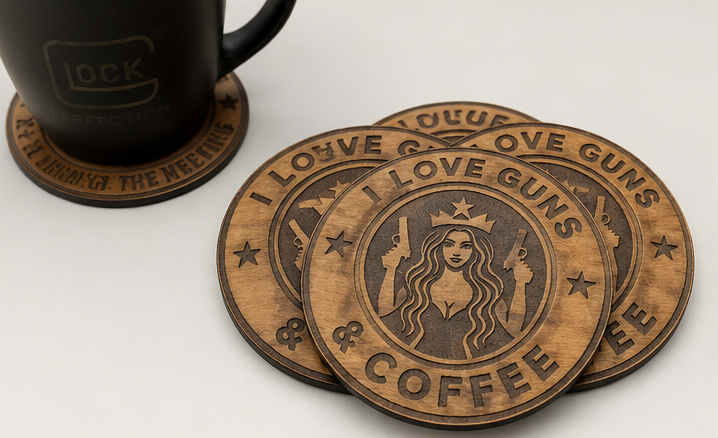 Tactical Coaster Set: Guns 'n Coffee