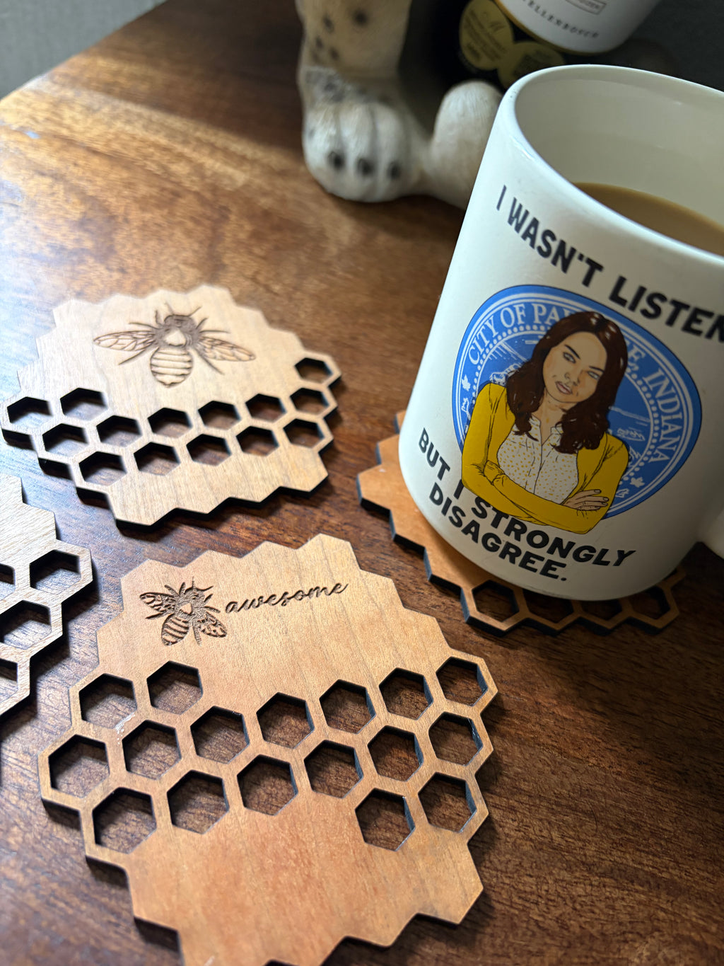 Bee-lieve in Coffee Coaster Set - Personalized