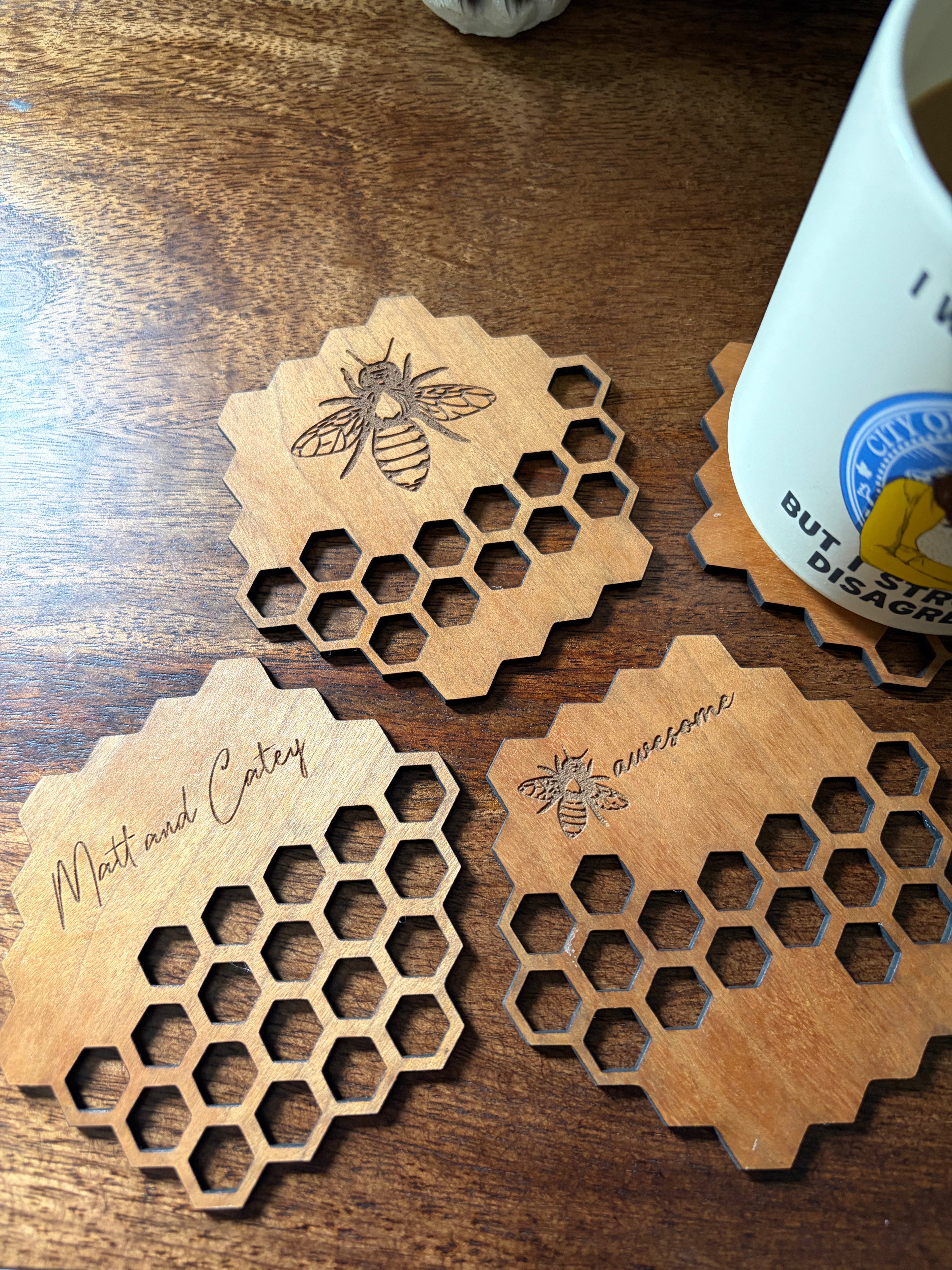 Bee-lieve in Coffee Coaster Set - Personalized